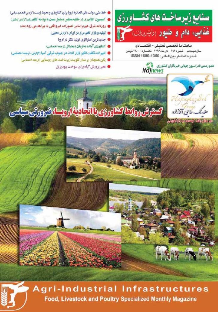 مجله صنایع زیرساخت های کشاورزی، غذایی، دام و طیور شماره -192